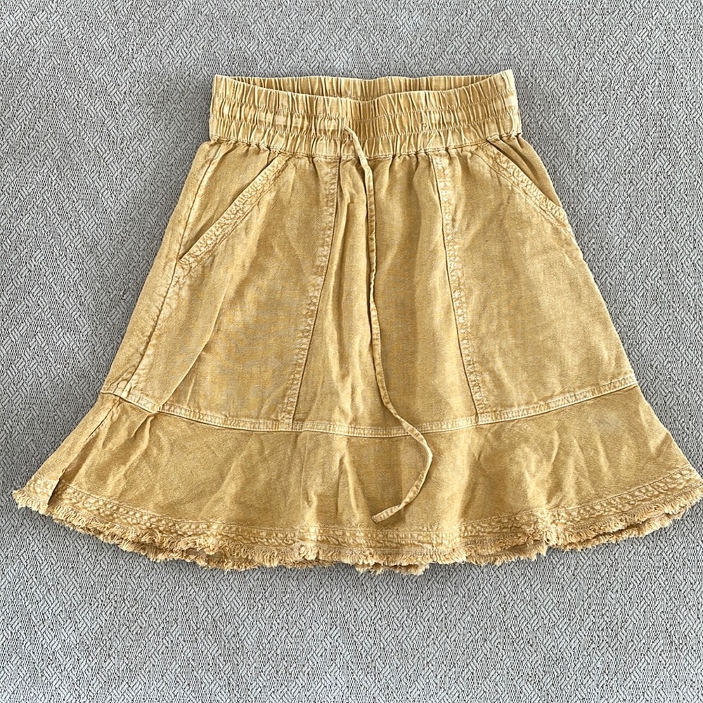 High Waisted Yellow Pilcro Skirt from Anthropologie